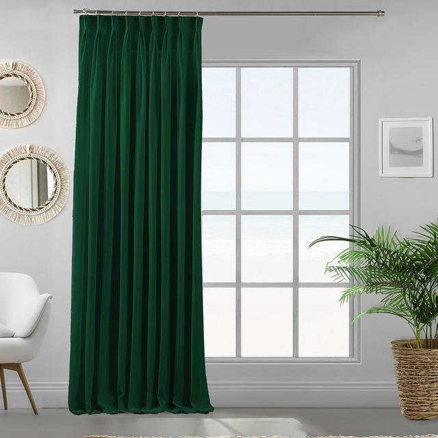 Vorhang mit Zwickelfalte (1 Stück), blickdicht Lilijan Home & Curtain Vorhang-Farbe: Dunkelgrün, Vorhanggröße: 65 cm Breite x 375 cm Fallhöhe on Productcaster.