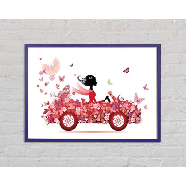 Flower Car Framed Print Ophelia & Co. Size: 29.7cm H x 42cm W x 2cm D on Productcaster.