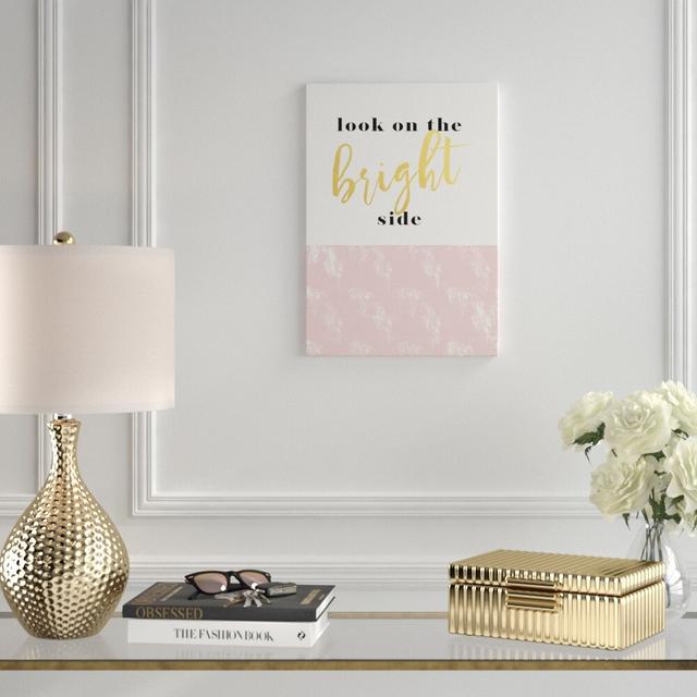 Look On The Bright Side Blush by Oliver Gal - Print East Urban Home Format: Wrapped Canvas, Size: 76.2cm H x 50.8cm W x 3.81cm D on Productcaster.