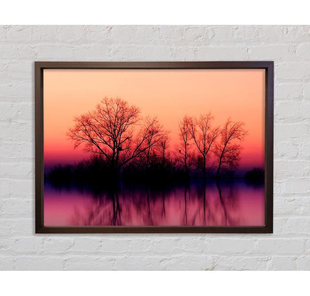 Trees At Dusk - Single Picture Frame Art Prints on Canvas Ebern Designs Size: 100cm H x 141.4cm W x 3.3cm D on Productcaster.