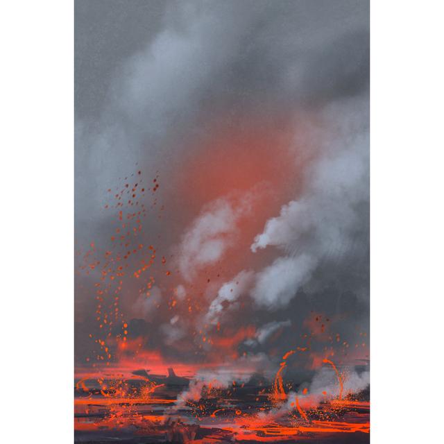 Anderia Volcano Eruption - Wrapped Canvas Print Metro Lane Size: 76cm H x 51cm W 3.8cm D on Productcaster.