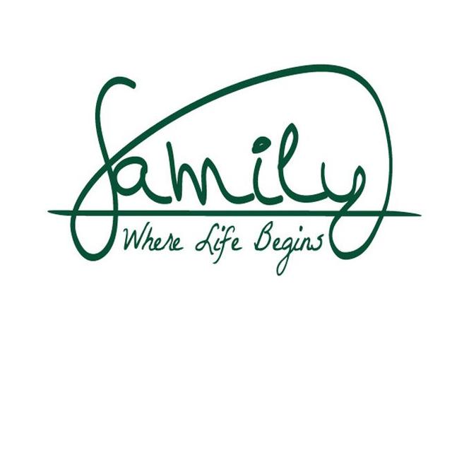 Family Where Life Begins Wall Sticker East Urban Home Colour: Green, Size: Medium on Productcaster.