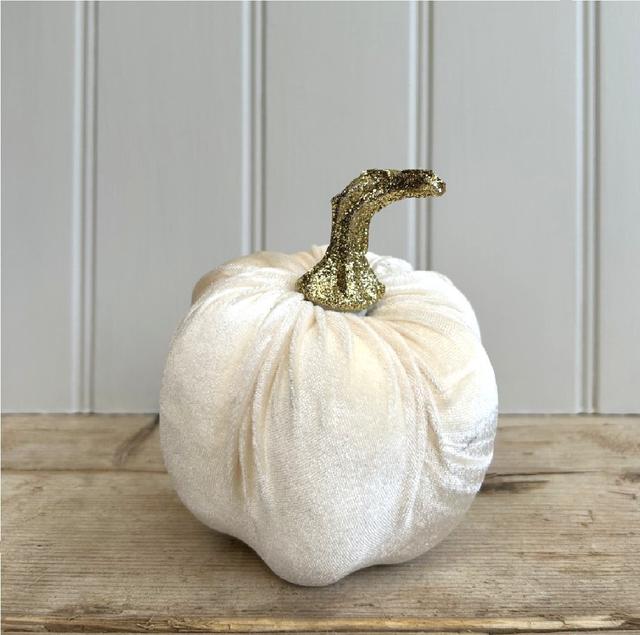 Large Pumpkin Decoration The Seasonal Aisle Colour: White, Size: 13cm H x 11cm W x 11cm D on Productcaster.