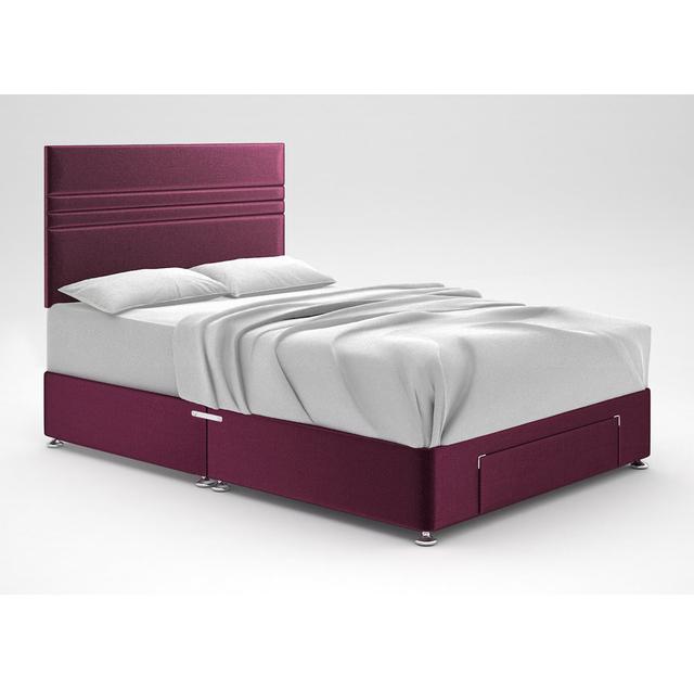 Ostara Divan Bed Base 17 Stories Colour: Boysenberry, Storage Type: End Drawer, Size: King (5') on Productcaster.