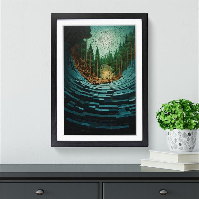 Forest Hard Edge Painting Alpen Home Size: 46cm H x 34cm W, Format: Black Framed on Productcaster.