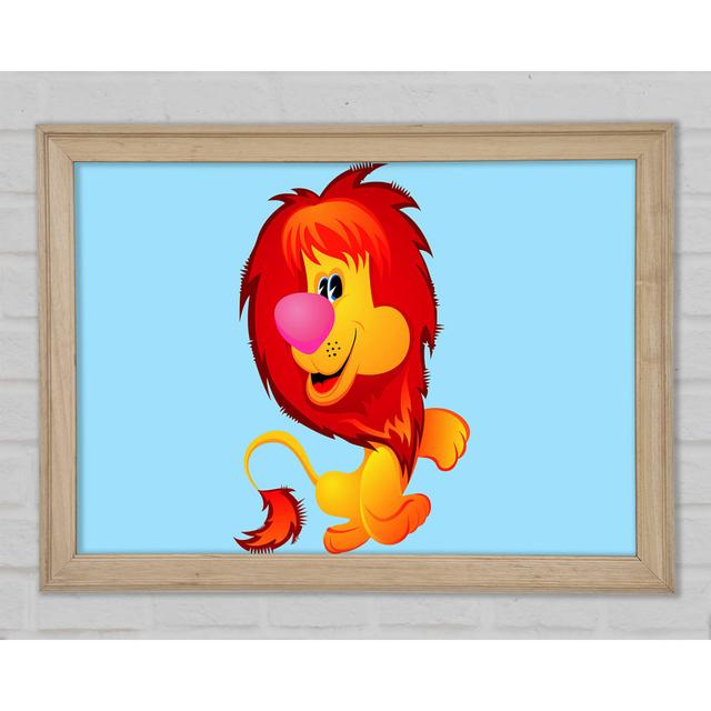 Happy Lion Baby Blue - Single Picture Frame Art Prints 17 Stories Size: 21cm H x 29.7cm W x 1.5cm D on Productcaster.