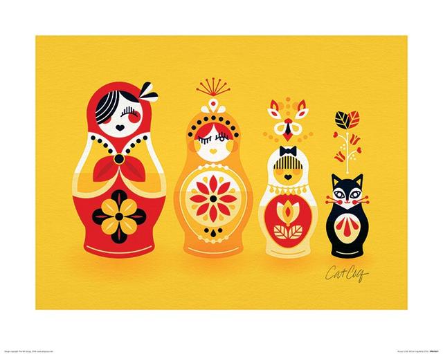 'Russian Dolls' Graphic Art Print East Urban Home Size: 50cm H x 40cm W x 0.001cm D, Format: Paper on Productcaster.