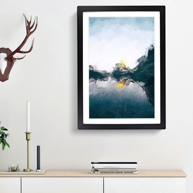 Matterhorn Mountain in Zermatt in Abstract - Picture Frame Graphic Art Print East Urban Home Frame Option: Black Framed, Size: 87cm H x 62cm W x 2cm D on Productcaster.