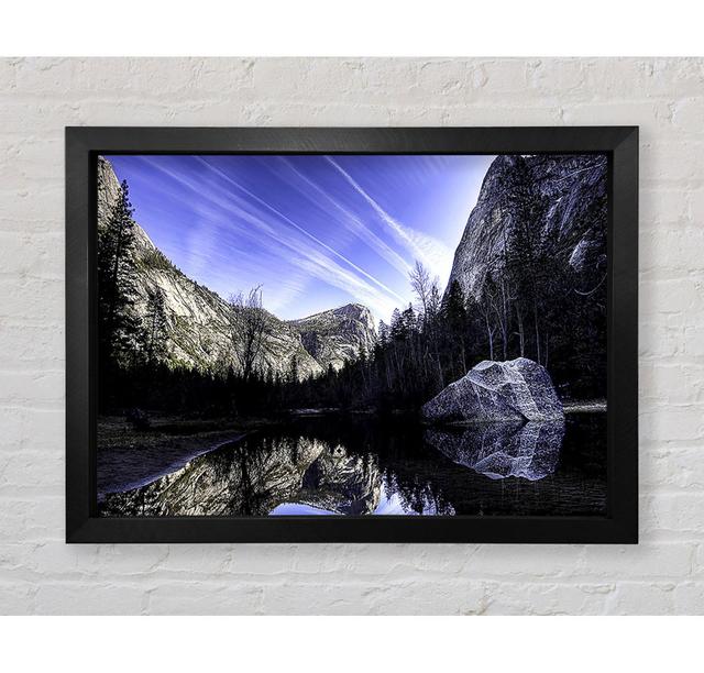 Mountain Lake Reflections - Single Picture Frame Art Prints Union Rustic Size: 100cm H x 141.4cm W x 3.4cm D, Format: Black Framed Paper on Productcaster.