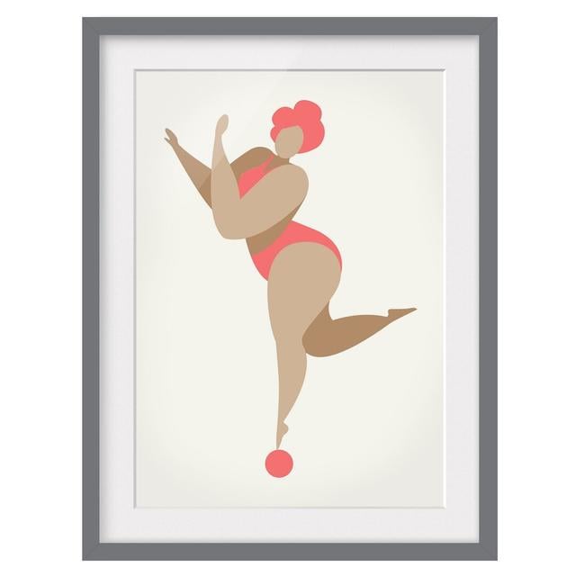 Miss Dance Pink - Picture Frame Graphic Art George Oliver Frame Option: Grey Framed, Size: 55cm H x 40cm W x 2cm D on Productcaster.