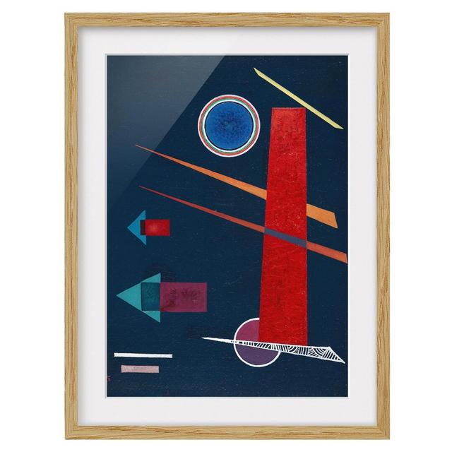 Mighty Red by Wassily Kandinsky - Picture Frame Painting Print on Paper East Urban Home Frame Options: Natural oak, Size: 55 cm H x 40 cm W on Productcaster.