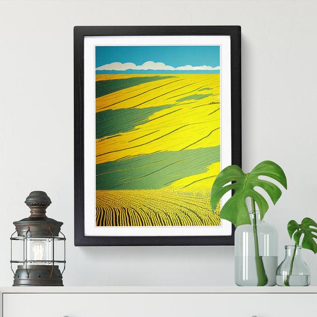 Wheat Field Pop Art - Single Picture Frame Print ClassicLiving Size: 34cm H x 25cm W x 2cm D, Frame Option: Walnut on Productcaster.