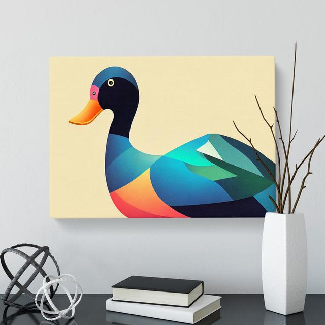 Stimulating Abstract Duck - Wrapped Canvas Painting Brambly Cottage Size: 35cm H x 50cm W x 3cm D on Productcaster.