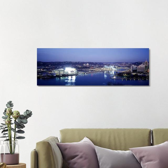 Pittsburgh PA #3 - Wrapped Canvas Panoramic Print Ebern Designs Size: 40.64cm H x 121.92cm W x 3.81cm D on Productcaster.