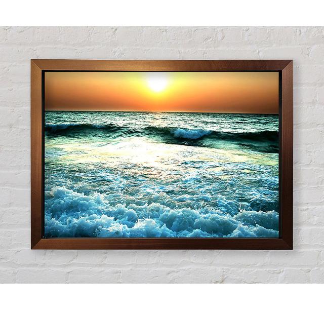 Sunset Near Sea Framed Print House of Hampton Size: 42cm H x 59.7cm W x 3.4cm D on Productcaster.