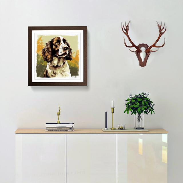 English Springer Spaniel Comic Art Marlow Home Co. Format: Walnut on Productcaster.