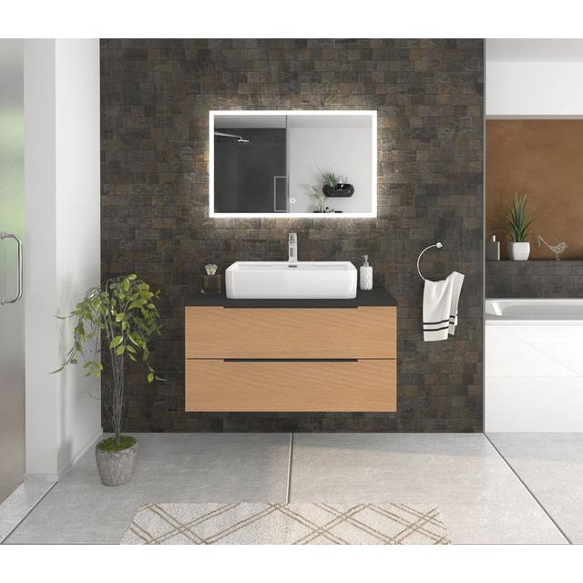 Verndale Bathroom Furniture Suite Brayden Studio Furniture Finish: Alpine white/beech/anthracite on Productcaster.