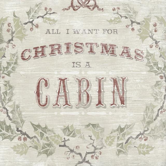 Cabin Christmas IV by June Erica Vess - Wrapped Canvas Typography Happy Larry Size: 122cm H x 122cm W on Productcaster.