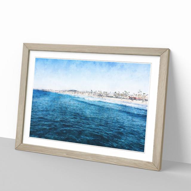 Newport Beach in California - Picture Frame Graphic Art on MDF East Urban Home Frame Option: Oak Framed, Size: 27cm H x 36cm W x 2cm D on Productcaster.