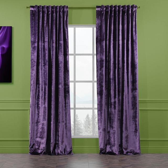 Extra Long & Extra Wide Shiny Velvet Curtain Panel (customized) Lilijan Home & Curtain Curtain Colour: Mauve, Panel Size: 140cm Width x 475cm Drop on Productcaster.