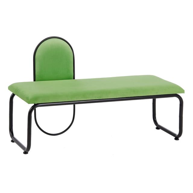 Oesch Upholstered Velvet Bench Canora Grey Colour: Green on Productcaster.