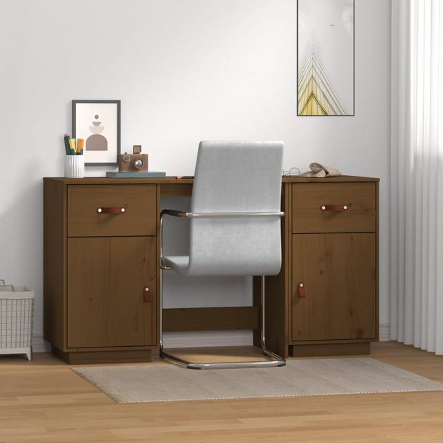 Riviere 135Cm W Rectangular Writing Desk Brayden Studio Colour: Dark Brown on Productcaster.