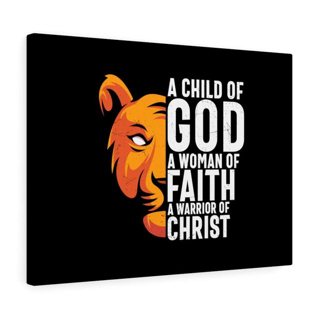 A Child of God Lion - Wrapped Canvas Typography Blue Elephant Size: 61cm H x 76cm W on Productcaster.