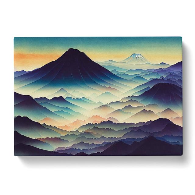 Japanese Mountain Vol.2 - Wrapped Canvas Painting Alpen Home Size: 35cm H x 50cm W x 3cm D on Productcaster.