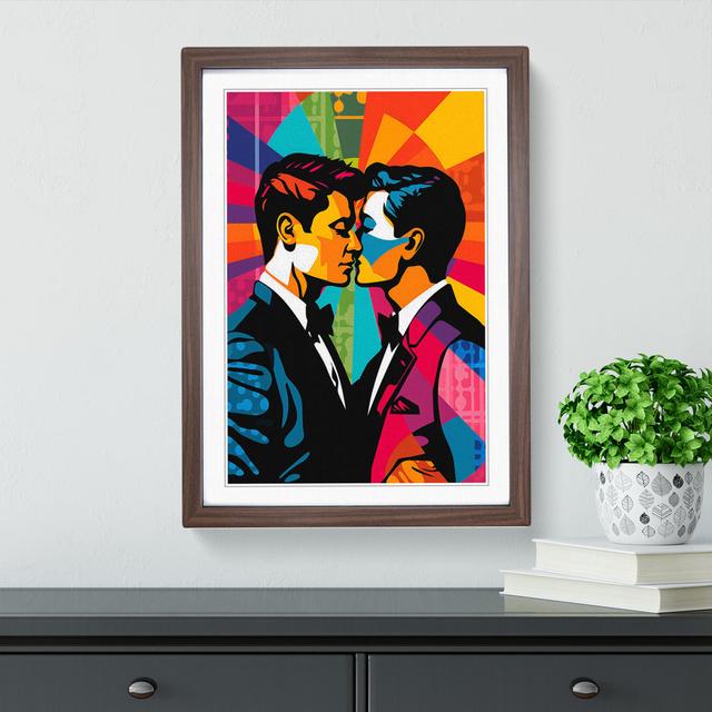 Two Men In Love Pop - Single Picture Frame Print on Wood Marlow Home Co. Format: Walnut Framed, Size: 64cm H x 46cm W on Productcaster.