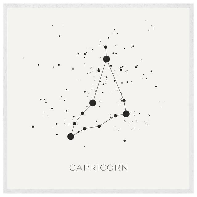 Esterbrook Star Constellation Zodiac Capricorn - Print Happy Larry Frame Colour: White, Size: 51cm H x 51cm W x 4cm D on Productcaster.