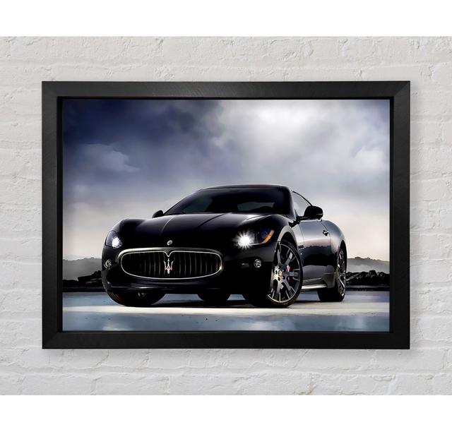 Maserati Black Beauty - Einzelner Bilderrahmen Kunstdrucke Ebern Designs Größe: 42 cm H x 59,7 cm B x 3,4 cm T on Productcaster.