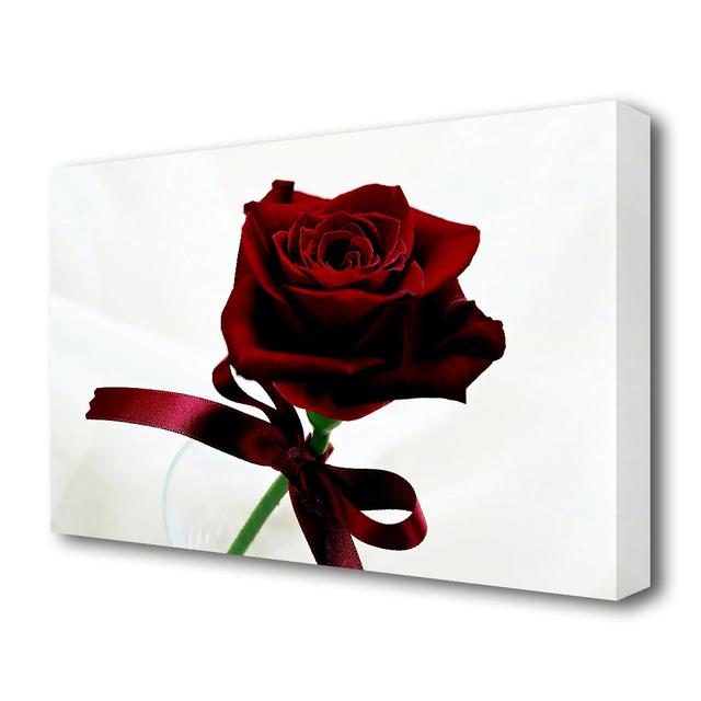 Deep Red Rose Flowers Canvas Print Wall Art East Urban Home Size: 101.6 cm H x 142.2 cm W on Productcaster.