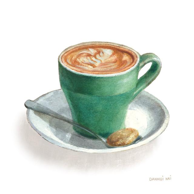 Wake Me up Coffee II on White by Danhui Nai - Wrapped Canvas Painting Print Rosalind Wheeler Size: 51cm H x 51cm W on Productcaster.