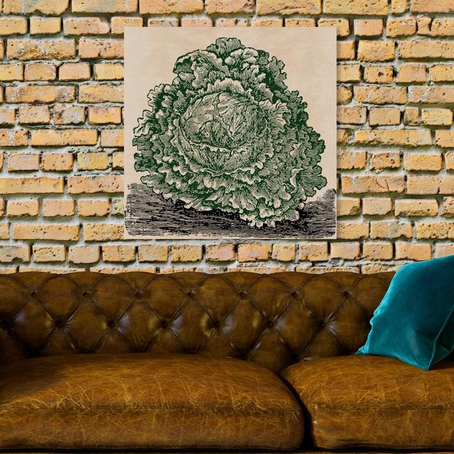 'Lettuce Woodblock' Graphic Art on Wrapped Canvas East Urban Home Size: 50.8 cm H x 50.8 cm W x 3.8 cm D on Productcaster.