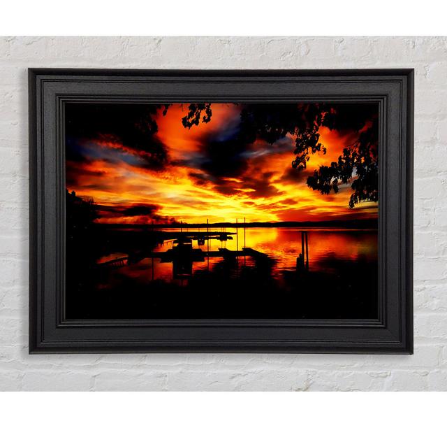 Piers Fire Glow - Single Picture Frame Art Prints 17 Stories Size: 59.7cm H x 84.1cm W x 8cm D on Productcaster.