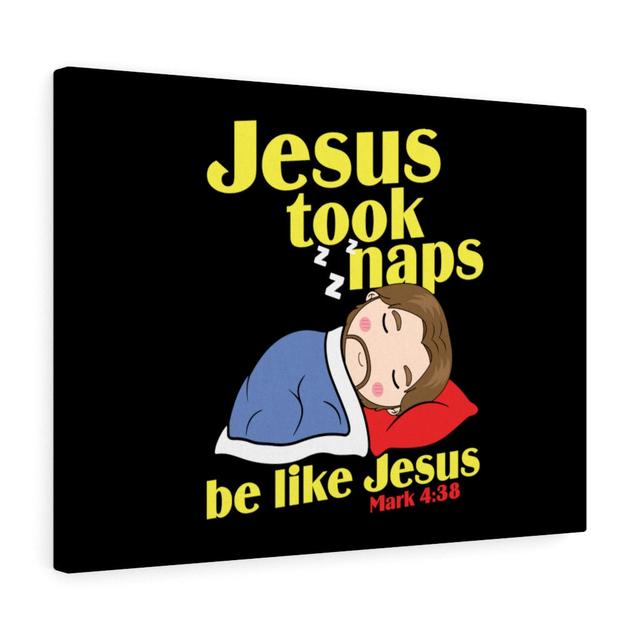 Be Like Jesus Mark 4:38 - Wrapped Canvas Print Blue Elephant Size: 46cm H x 61cm W on Productcaster.