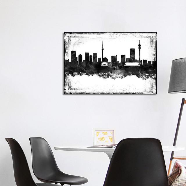 Johannesburg Black & White Film by WallDecorAddict - Wrapped Canvas Print Latitude Run Size: 66.04cm H x 101.6cm W x 1.9cm D on Productcaster.