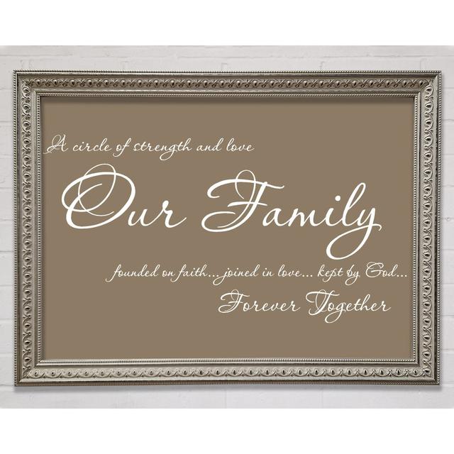 Tekonsha Family Quote Our Family Together Forever Lime Green Framed Print Wall Art Happy Larry Colour: Beige, Size: 84.1cm H x 118.9cm W x 3cm D, Form on Productcaster.