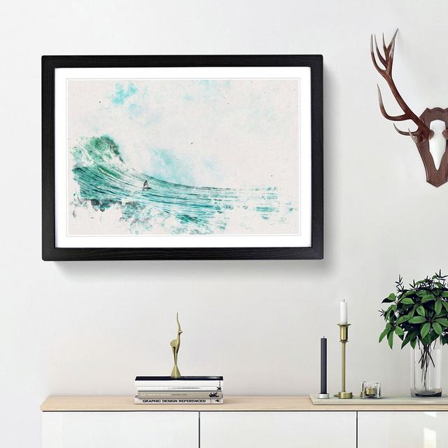 Surfing a Wave - Picture Frame Graphic Art Print East Urban Home Frame Option: Black Framed, Size: 62cm H x 87cm W x 2cm D on Productcaster.