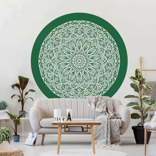 Hamza Matte Peel & Stick Mural Latitude Vive Colour: Green, Size: 225cm L x 225cm W on Productcaster.