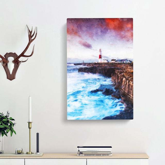 Portland Bill Lighthouse in Dorset Abstract - Wrapped Canvas Graphic Art Print East Urban Home Size: 60cm H x 40cm W x 3cm D on Productcaster.