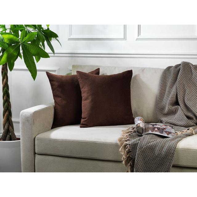 Indoor / Outdoor Square Scatter Cushion Cover Lilijan Home & Curtain Size: 60 x 60cm, Colour: Dark brown on Productcaster.