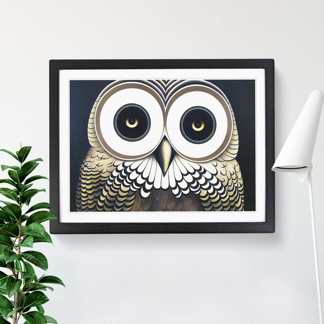 Euphoric Owl - Single Picture Frame Print Alpen Home Frame Colour: Black, Size: 46cm H x 64cm W x 2cm D on Productcaster.