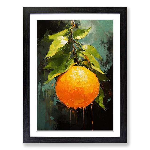 Orange Fruit Modern - Print Brambly Cottage Size: 46cm H x 34cm W x 2cm D, Frame Colour: Black on Productcaster.