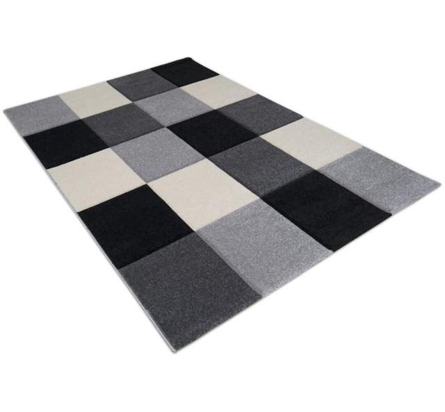 Flatweave Black/White/Grey Rug Ebern Designs on Productcaster.