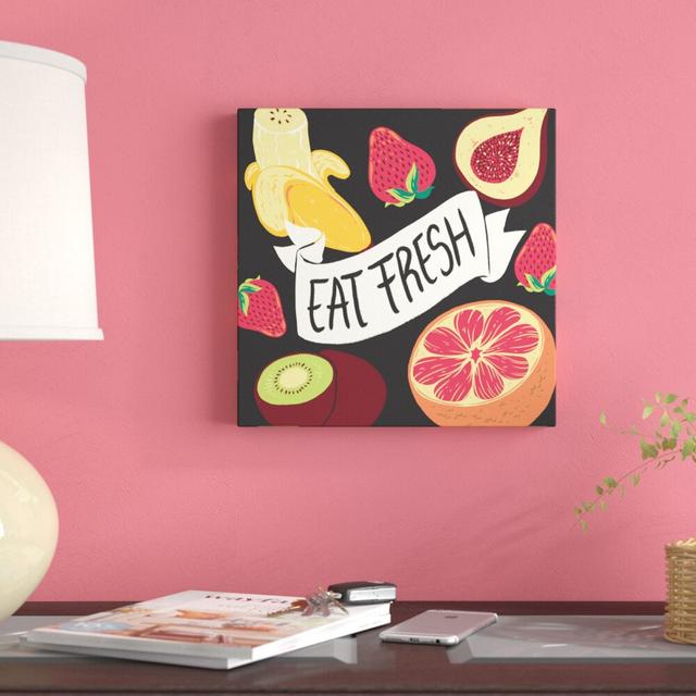 Eat Fresh Fruit by Cleonique Hilsaca - No Frame Print on Canvas Blue Elephant Size: 30cm H x 30cm W x 3.8cm D on Productcaster.