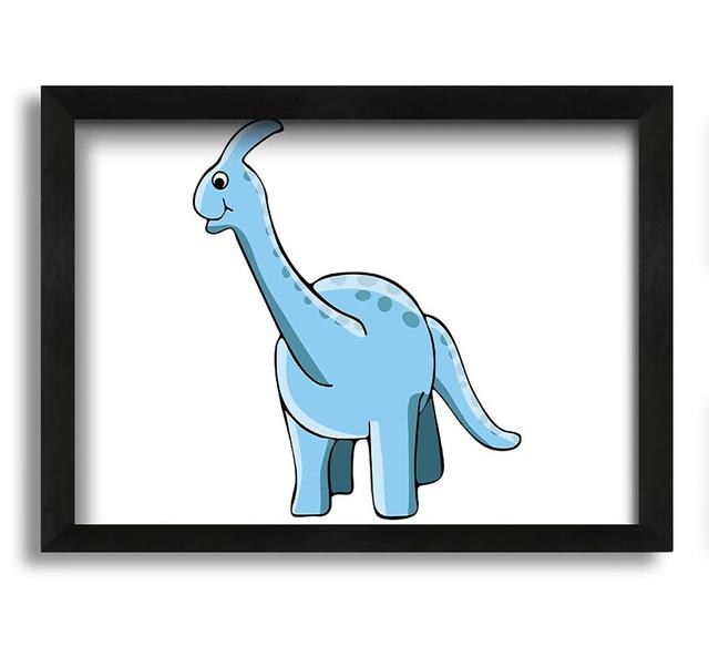 Big Funny Dinosaur White Frame Picture - Picture Frame Graphic Art on Canvas Zoomie Kids Size: 42Cm H x 60Cm W x 10Cm D on Productcaster.