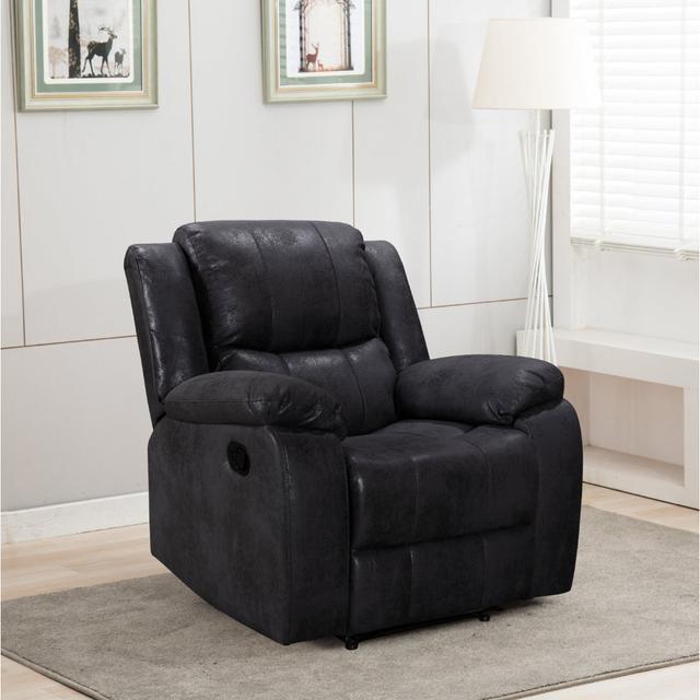 Caitie Upholstered Recliner Marlow Home Co. Upholstery Colour: Black on Productcaster.