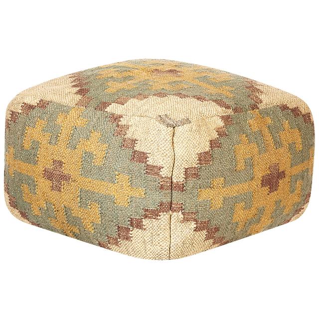 Arvell 50Cm Wide Tufted Square Geometric Pouffe Ottoman Latitude Vive on Productcaster.