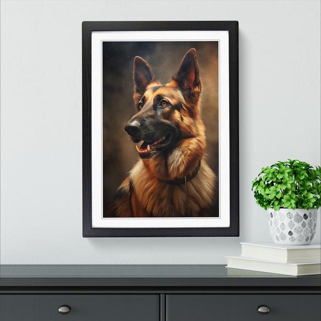 German Shepherd Romanticism Big Box Art Size: 64cm H x 46cm W x 2cm D, Frame Colour: Black on Productcaster.